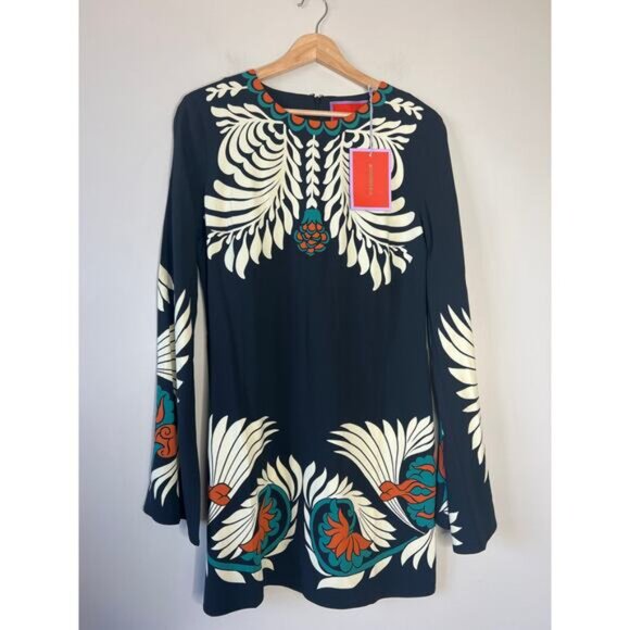 NWT La Double J Mini Supreme Swing Long Fluted Sleeves Dress Black Size: Medium - Picture 2 of 9